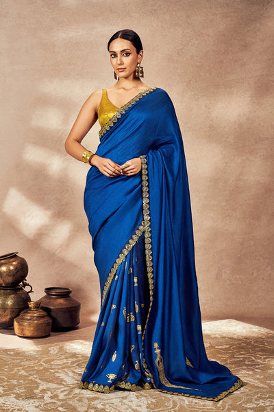 Masaba Blue Potters Touch Saree indian designer wear online shopping melange singapore