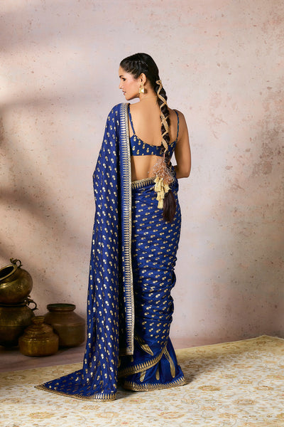 Masaba Blue Whispering Lily Crush Saree indian designer wear online shopping melange singapore