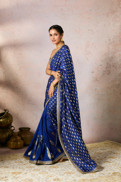 Masaba Blue Whispering Lily Crush Saree indian designer wear online shopping melange singapore