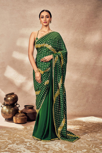 Masaba Green Palmscape Gota Saree indian designer wear online shopping melange singapore