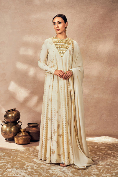 Masaba Ivory Potters Touch Anarkali Set indian designer wear online shopping melange singapore