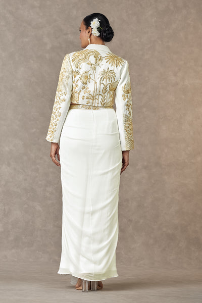 Masaba Ivory Son Chidiya Cropped Blazer Set indian designer wear online shopping melange singapore