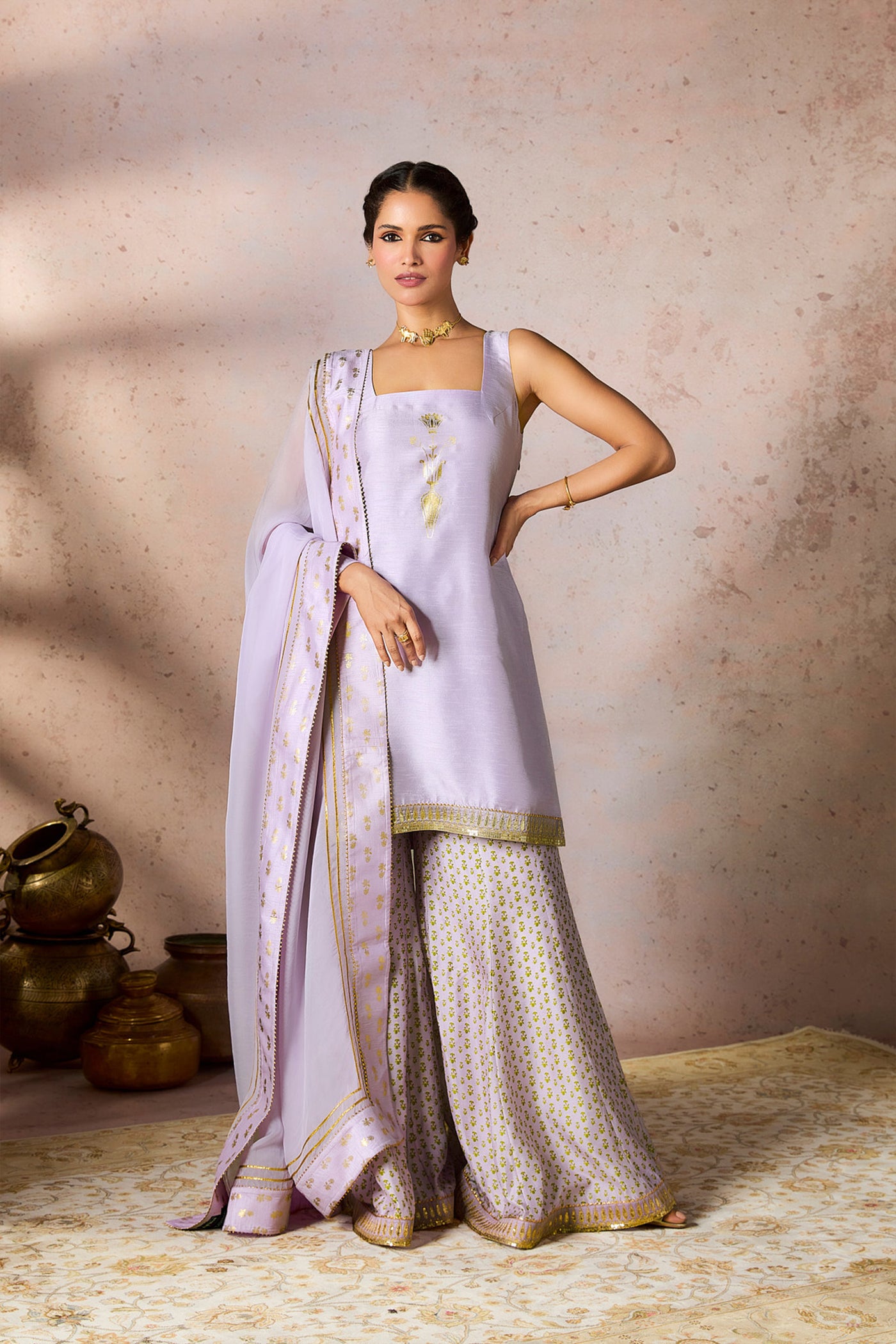 Masaba Lilac Pixie Dust Sharara Set indian designer wear online shopping melange singapore