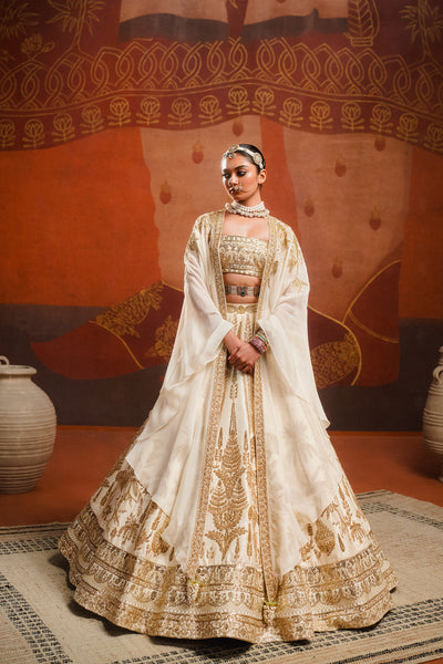 Masaba Malai Barfi Lehenga Ivory Set indian designer wear online shopping melange singapore