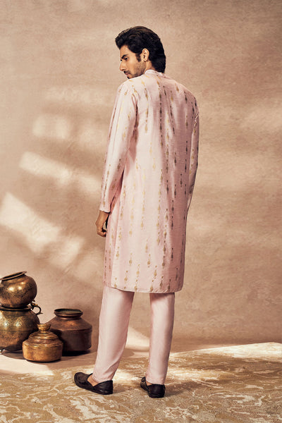 Masaba Menswear Baby Pink Tribal Pillar Kurta indian designer wear online shopping melange singapore