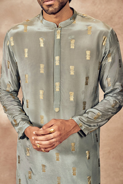 Masaba Menswear Grey Timber Tribe Kurta indian designer wear online shopping melange singapore