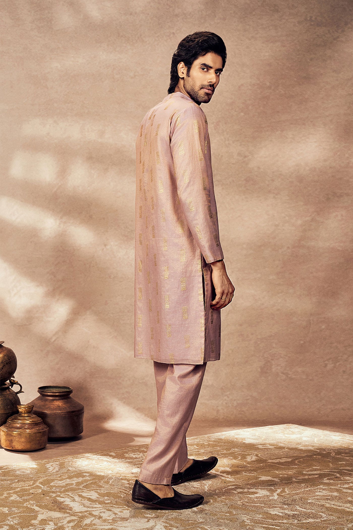 Masaba Menswear Lilac Timber Tribe Kurta indian designer wear online shopping melange singapore