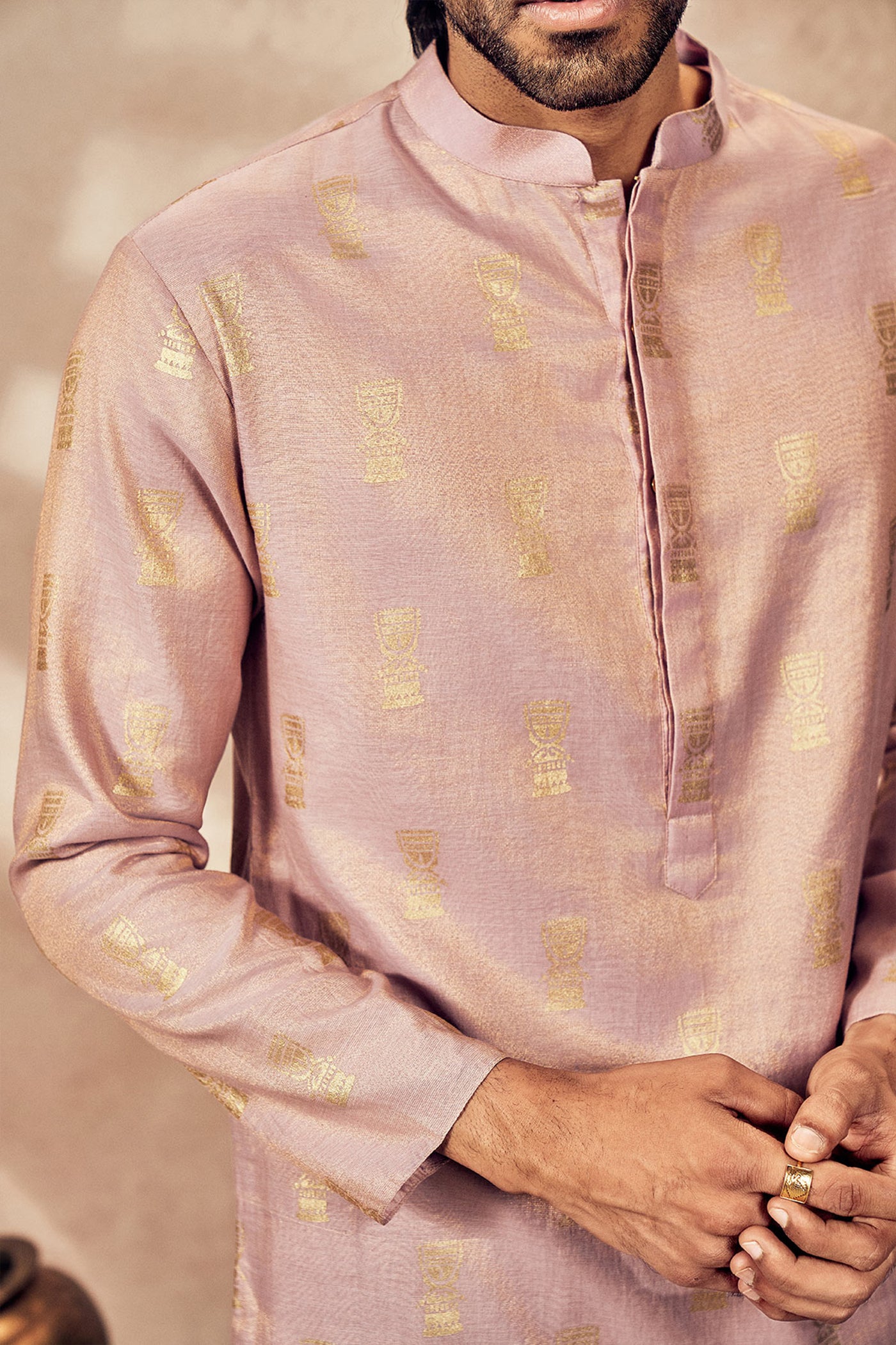 Masaba Menswear Lilac Timber Tribe Kurta indian designer wear online shopping melange singapore