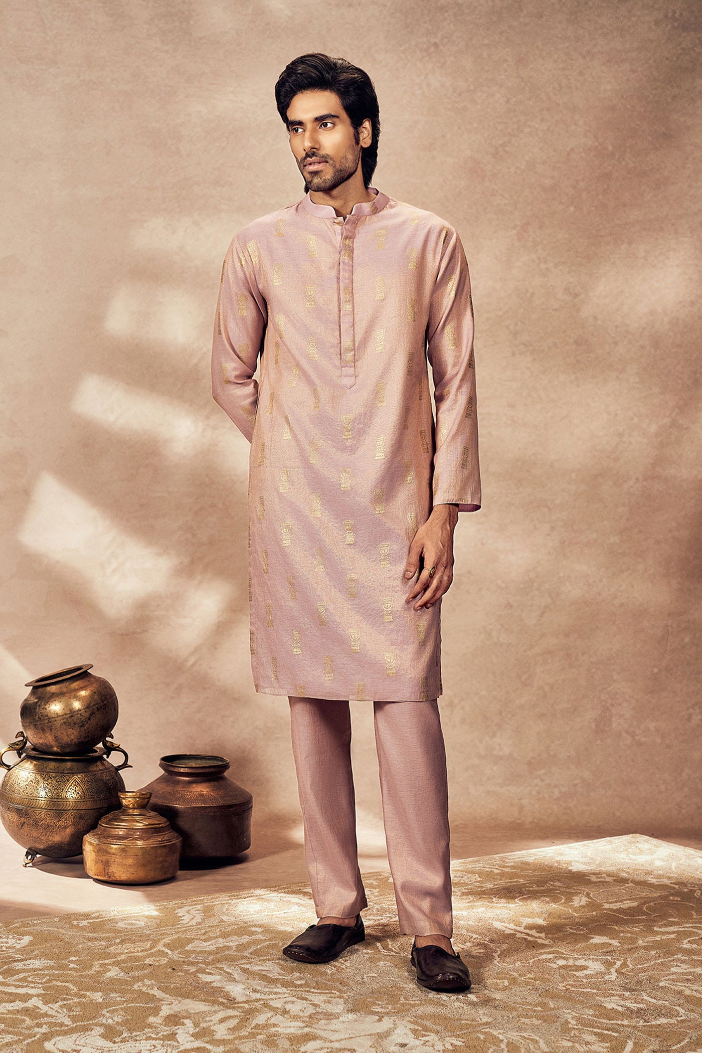 Masaba Menswear Lilac Timber Tribe Kurta indian designer wear online shopping melange singapore