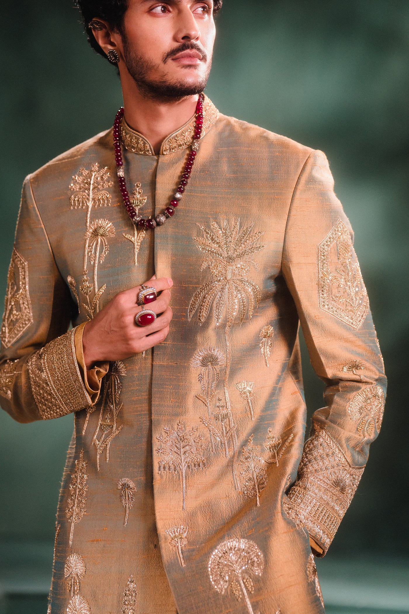 Masaba Menswear The Kesar Varak Sherwani Set indian designer wear online shopping melange singapore