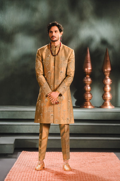 Masaba Menswear The Kesar Varak Sherwani Set indian designer wear online shopping melange singapore