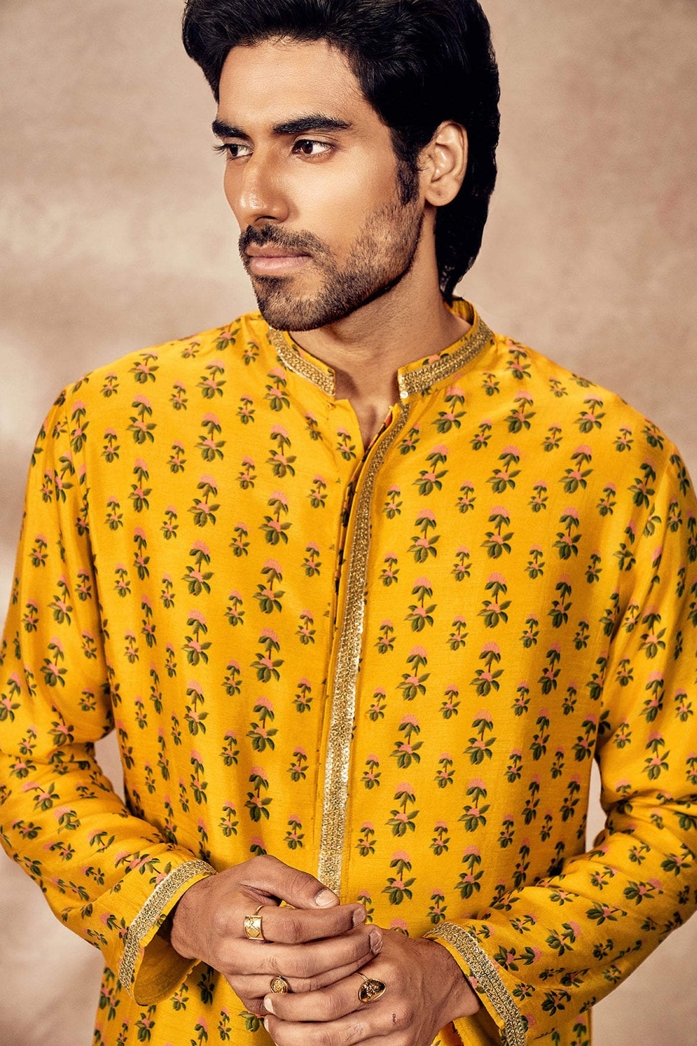 Masaba Menswear Yellow Pixie Dust Kurta indian designer wear online shopping melange singapore