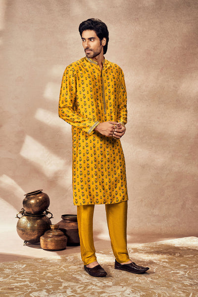 Masaba Menswear Yellow Pixie Dust Kurta Set indian designer wear online shopping melange singapore