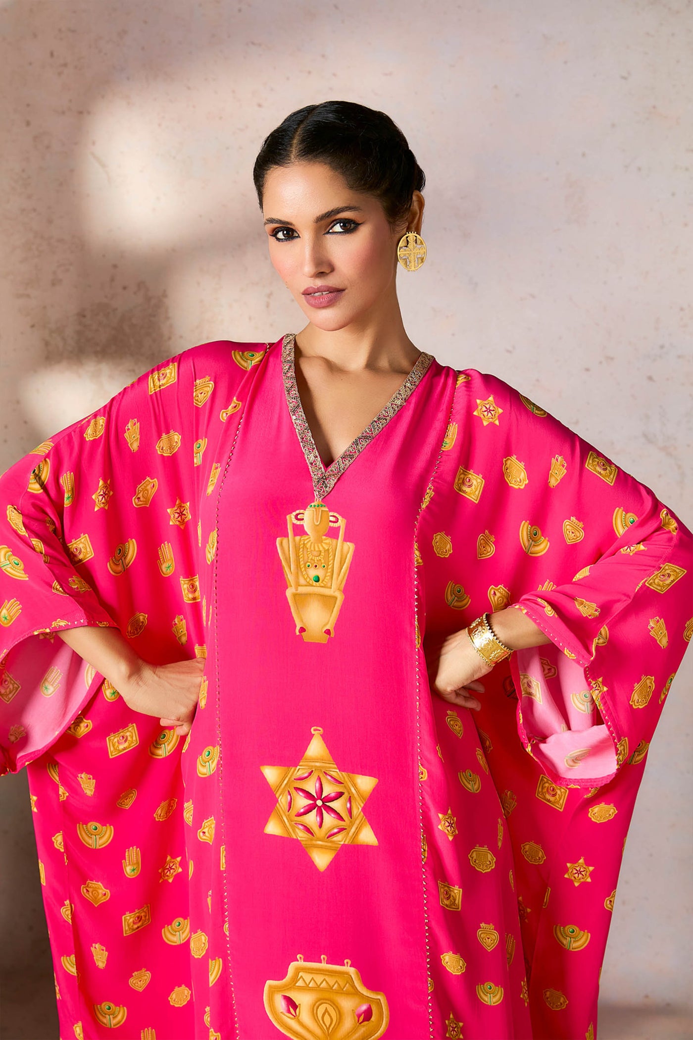 Masaba Pink Trinkets Kaftan indian designer wear online shopping melange singapore