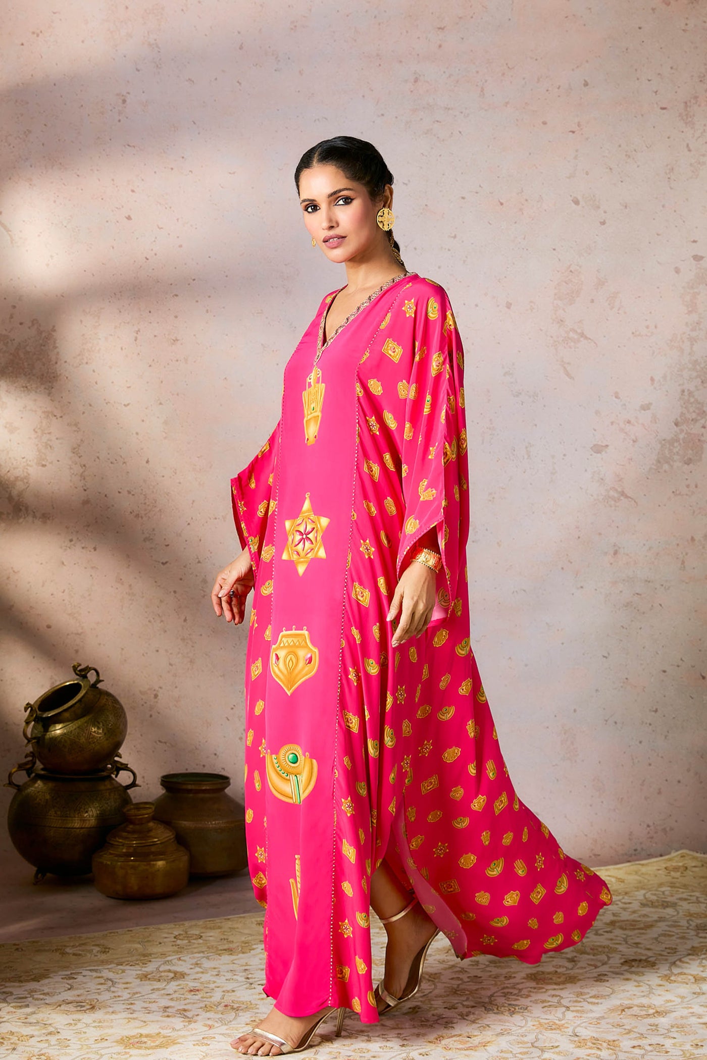 Masaba Pink Trinkets Kaftan indian designer wear online shopping melange singapore