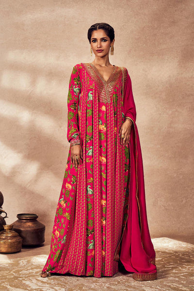 Masaba Pink Tropical Rhapsody Anarkali Set indian designer wear online shopping melange singapore