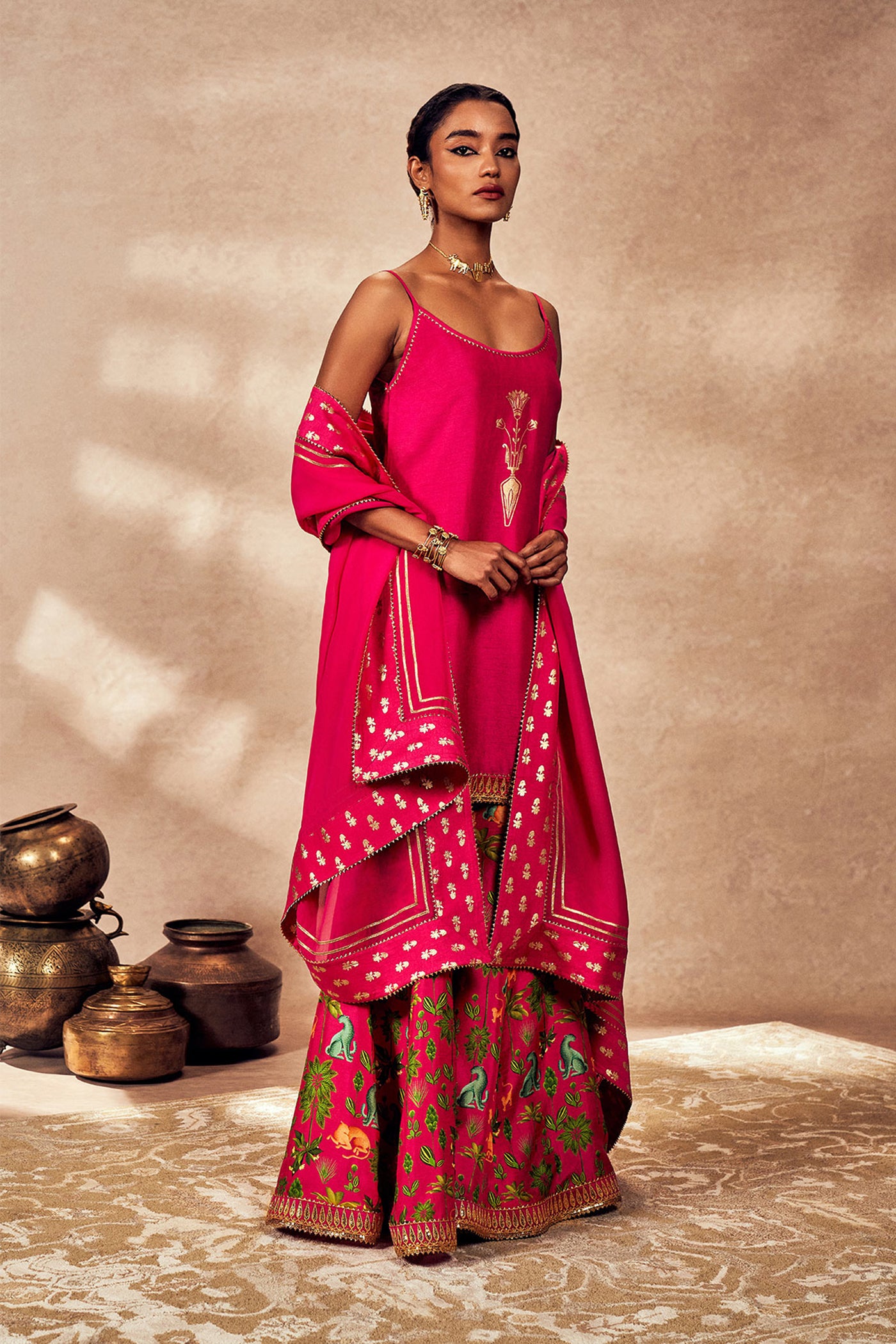 Masaba Pink Tropical Rhapsody Sharara Set indian designer wear online shopping melange singapore