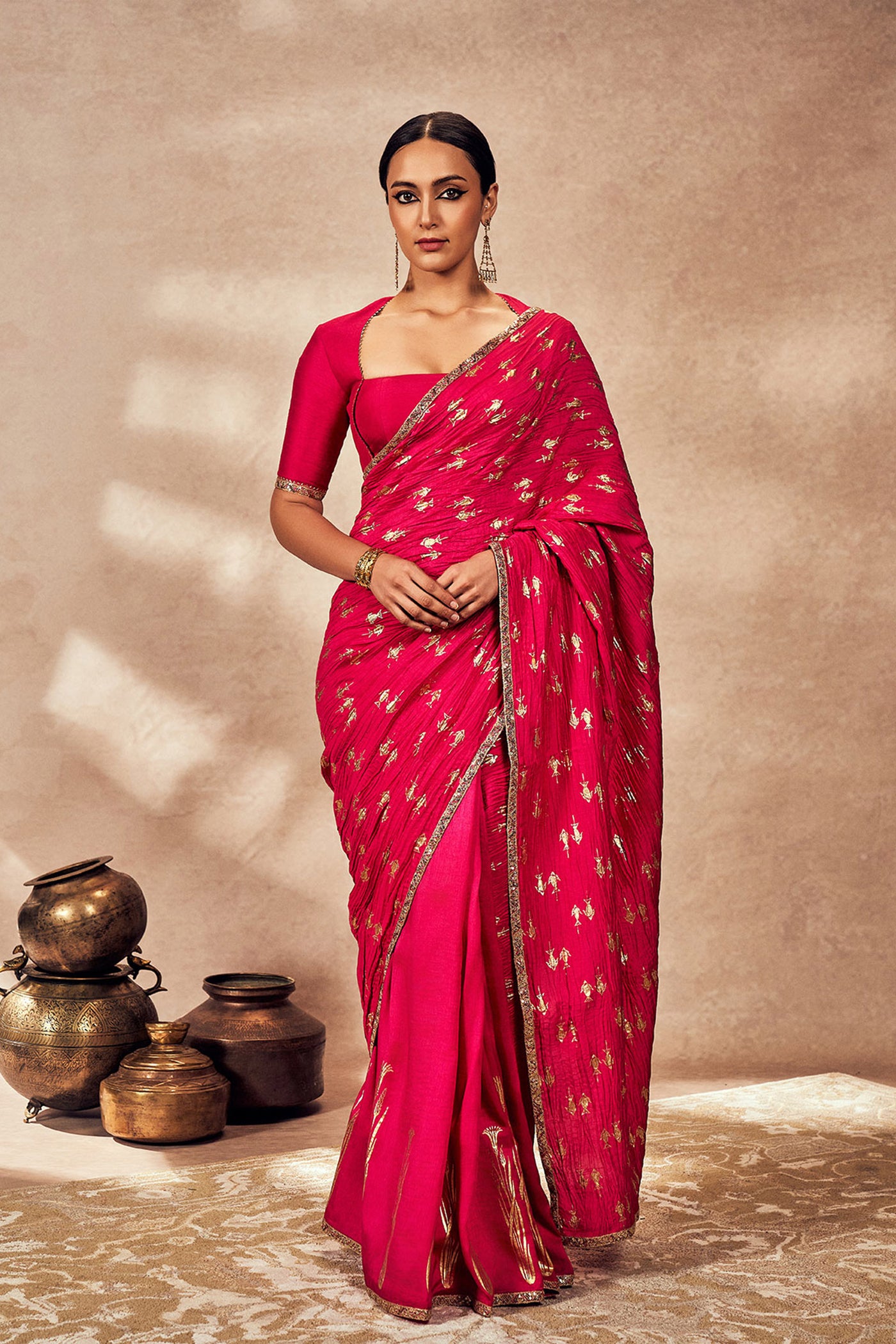 Masaba Pink Whispering Lily Crush Saree indian designer wear online shopping melange singapore