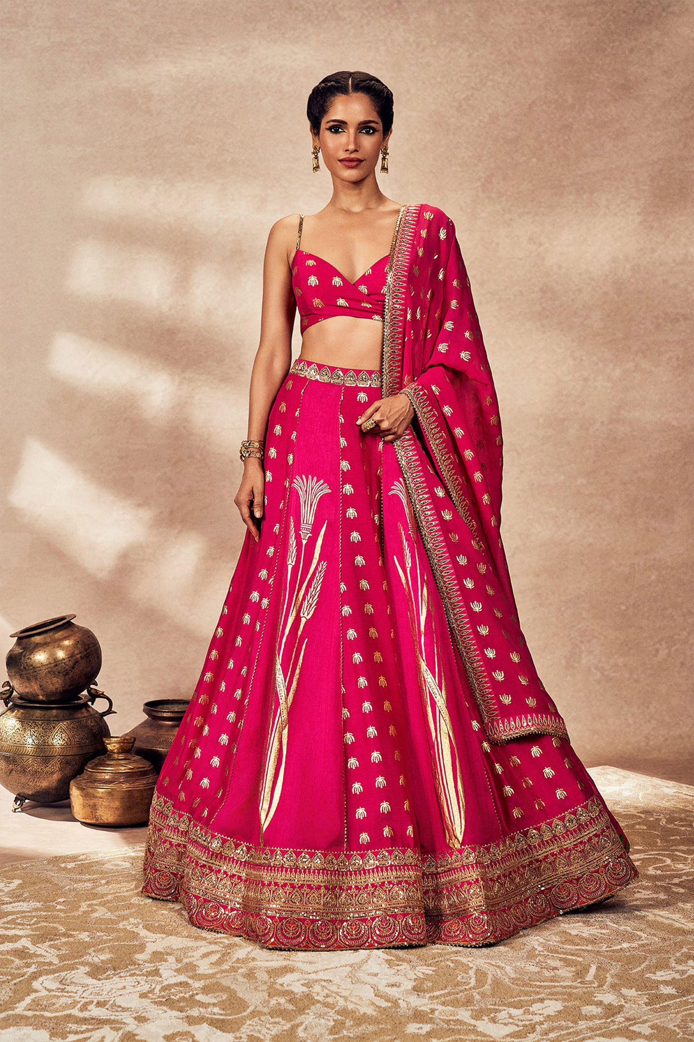 Masaba Pink Whispering Lily Lehenga Set indian designer wear online shopping melange singapore