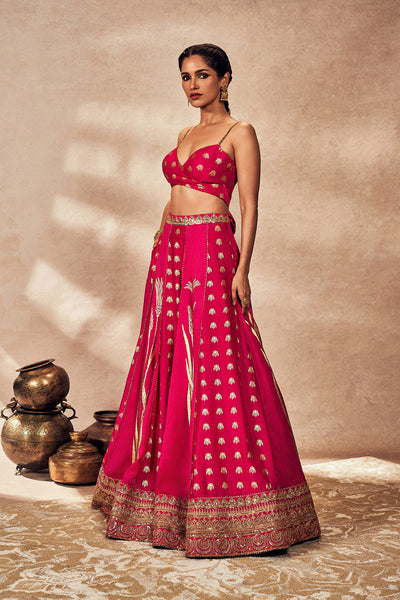 Masaba Pink Whispering Lily Lehenga Set indian designer wear online shopping melange singapore