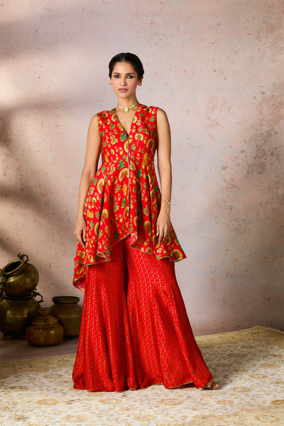 Masaba Red Nomadic Tribe Tunic Set indian designer wear online shopping melange singapore