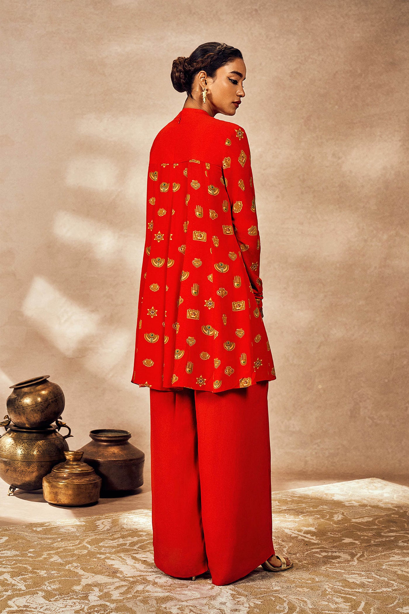 Masaba Red Trinkets Tunic Set indian designer wear online shopping melange singapore