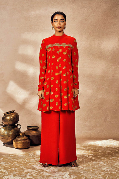 Masaba Red Trinkets Tunic Set indian designer wear online shopping melange singapore