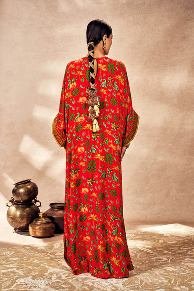 Masaba Red Tropical Rhapsody Kaftan indian designer wear online shopping melange singapore