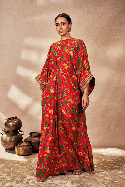 Masaba Red Tropical Rhapsody Kaftan indian designer wear online shopping melange singapore