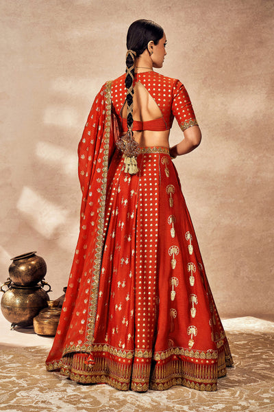 Masaba Rust Foil Lehenga Set indian designer wear online shopping melange singapore