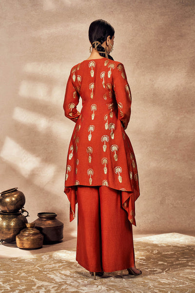 Masaba Rust Traveler's Palm Tunic Set indian designer wear online shopping melange singapore