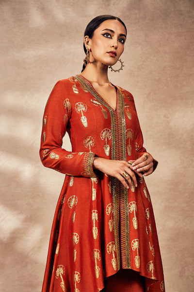 Masaba Rust Traveler's Palm Tunic Set indian designer wear online shopping melange singapore