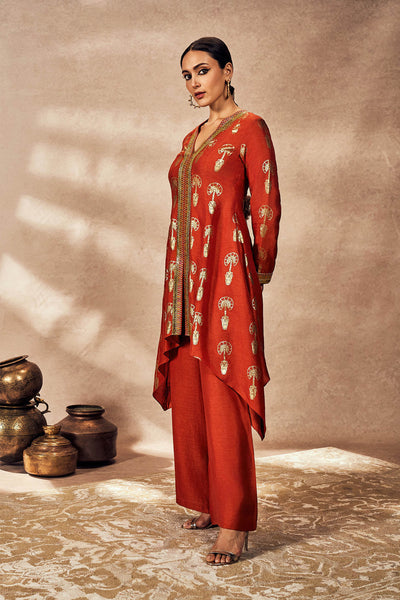 Masaba Rust Traveler's Palm Tunic Set indian designer wear online shopping melange singapore