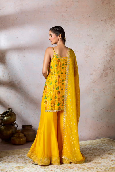 Masaba Yellow Nomadic Tribe Sharara Set indian designer wear online shopping melange singapore