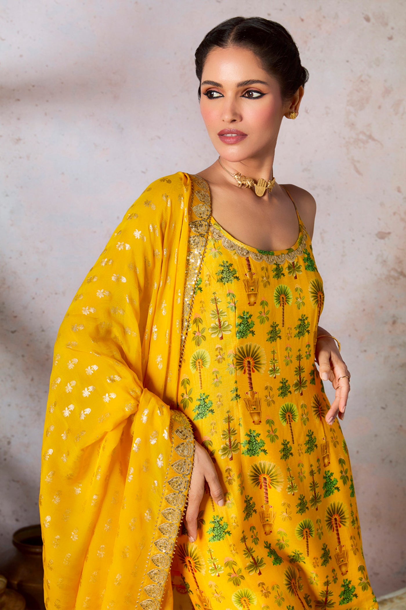 Masaba Yellow Nomadic Tribe Sharara Set indian designer wear online shopping melange singapore