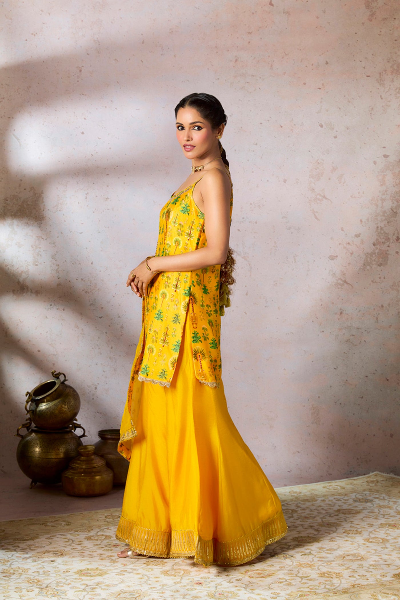 Masaba Yellow Nomadic Tribe Sharara Set indian designer wear online shopping melange singapore