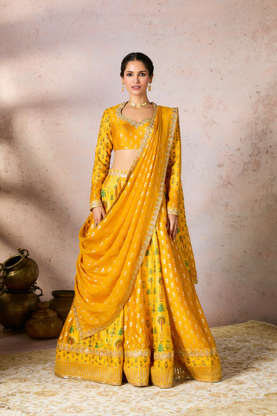 Masaba Yellow Nomatic Tribe Lehenga Set indian designer wear online shopping melange singapore