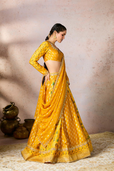 Masaba Yellow Nomatic Tribe Lehenga Set indian designer wear online shopping melange singapore