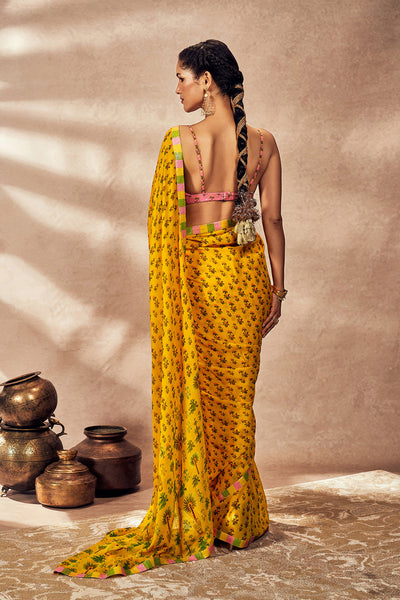 Masaba Yellow Pixie Dust Saree indian designer wear online shopping melange singapore