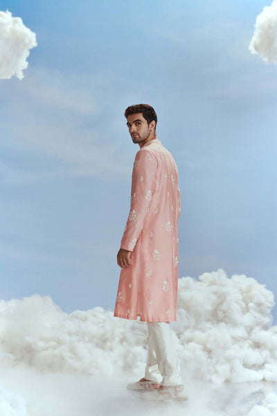 Nachiket Barve Menswear Mehtab Bagh Long Kurta Set indian designer wear online shopping melange singapore