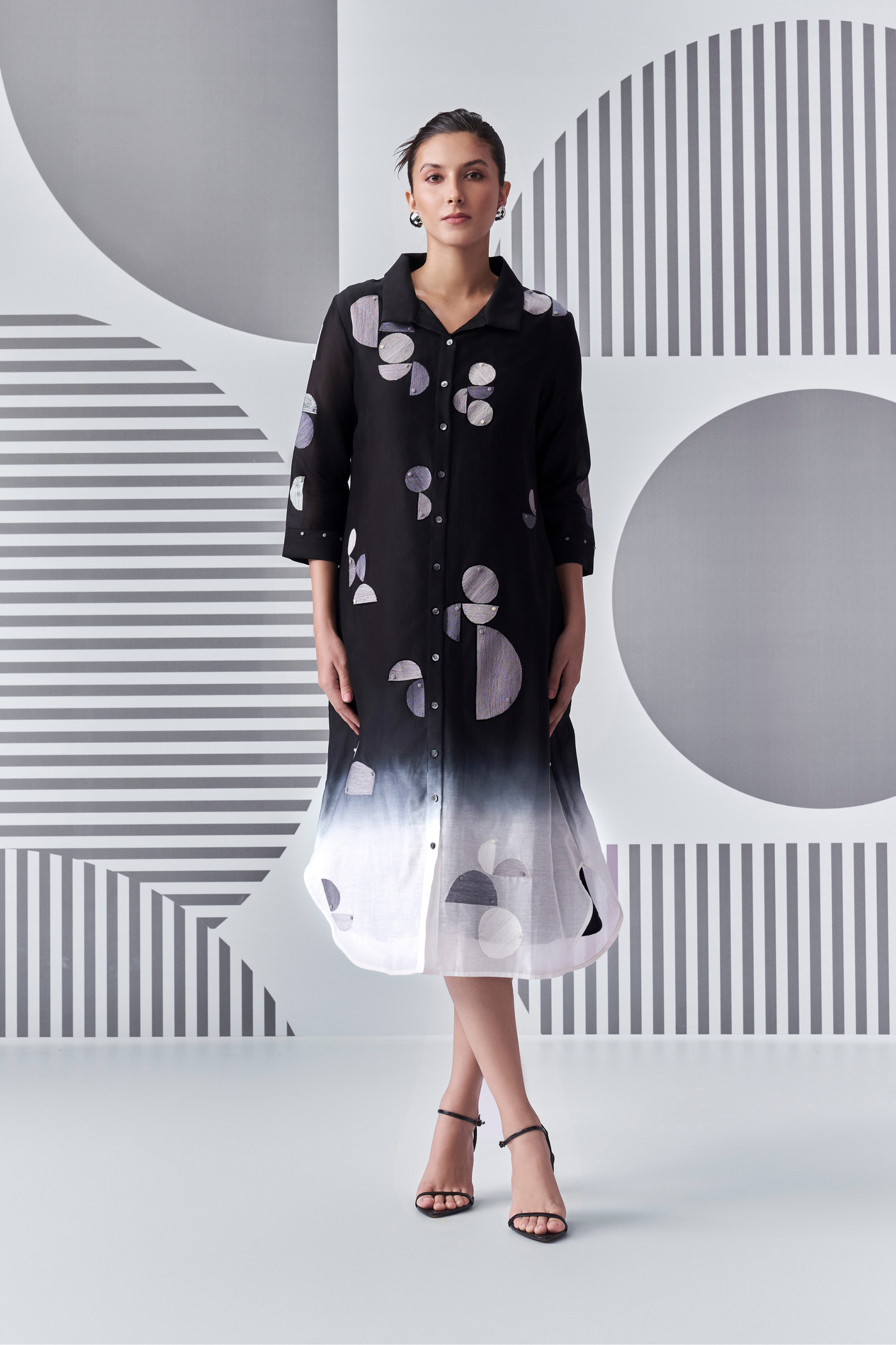 Bauhaus Ombre Shirt Dress Online Shopping Melange Singapore Indian Designer Wear Nachiket Barve