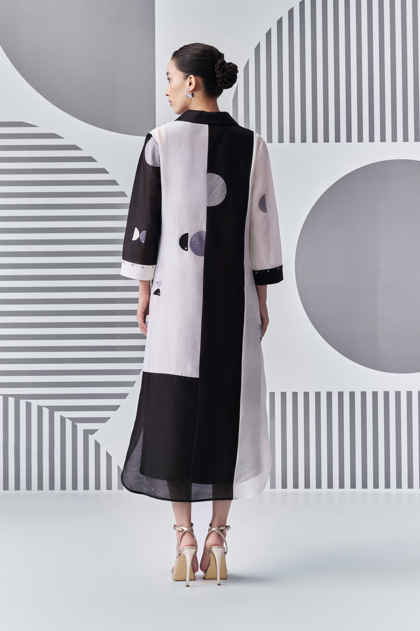 Bauhaus Color Blocked Shirt Dress Melange Singapore Online Shopping Indian Designer Wear Nachiket Barve