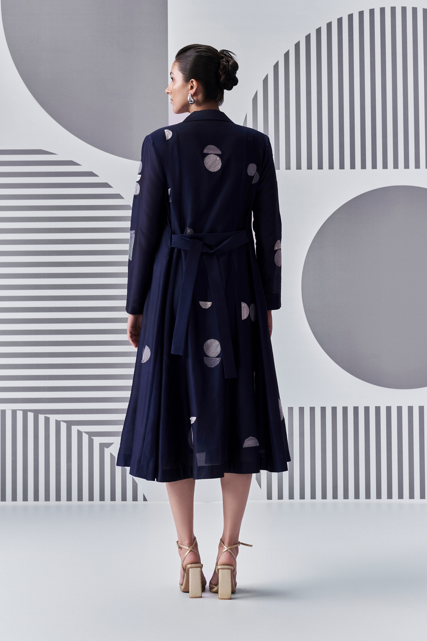 Bauhaus Jacket and Dress Melange Singapore Online Shopping Indian Designer Wear Indigo Grey Nachiket Barve