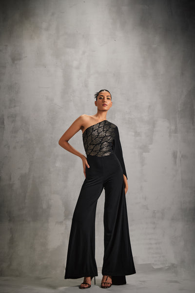 Namrata Joshipura Blaze One Shoulder Jumpsuit indian designer wear online shopping melange singapore