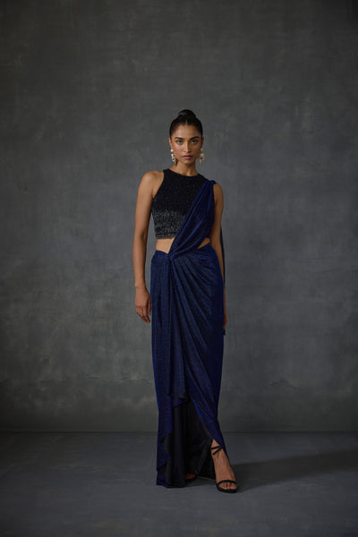 Namrata Joshipura Grove Draped Saree indian designer wear online shopping melange singapore