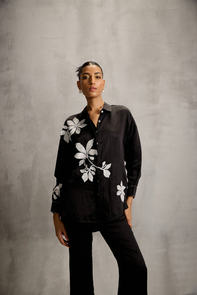 Namrata Joshipura Lily Garden Oversized Shirt indian designer wear online shopping melange singapore