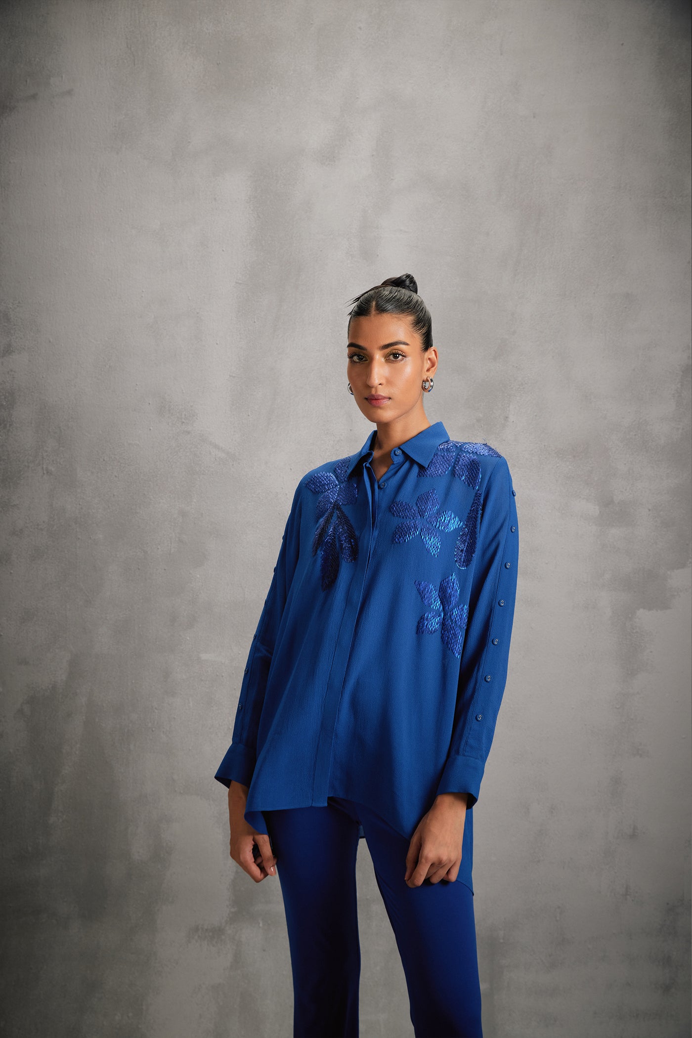 Namrata Joshipura Moonflower Minimalist Shirt indian designer wear online shopping melange singapore