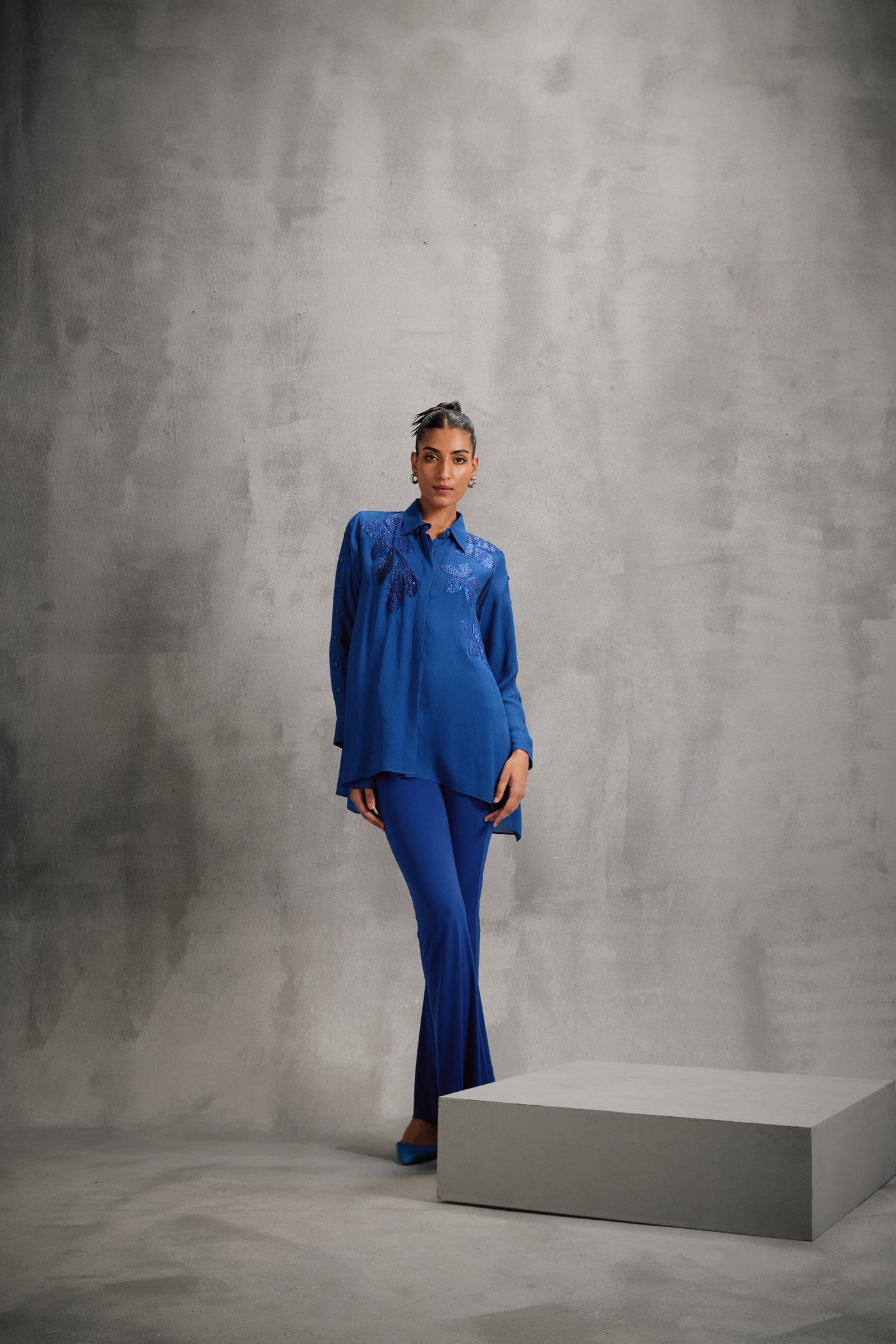 Namrata Joshipura Moonflower Minimalist Shirt indian designer wear online shopping melange singapore