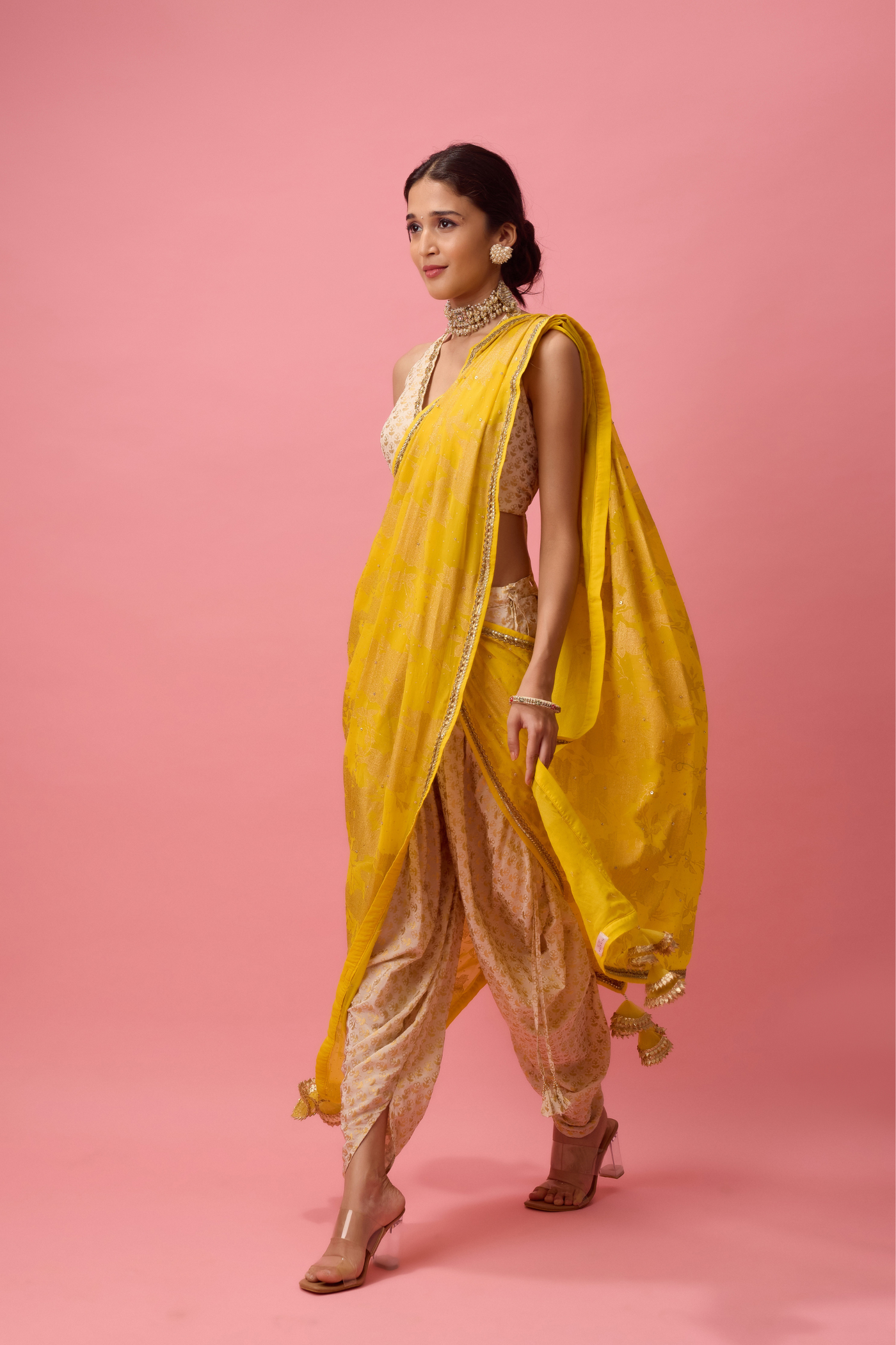 Crepe Dhoti Saree