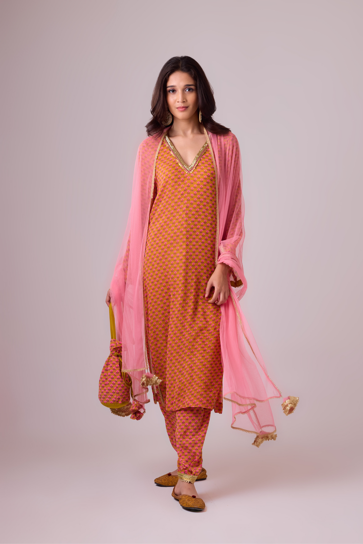 Georgette Kurti and Crepe Salwar